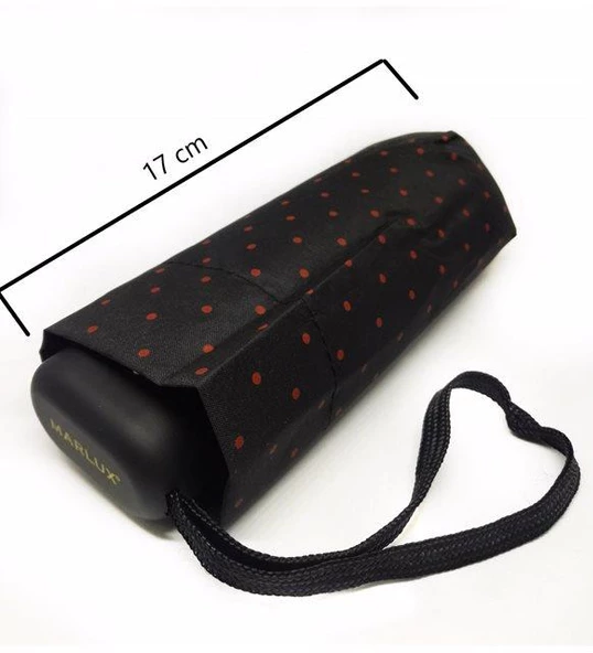 Mini Cepboy Şemsiye 17 cm  KIRMIZI SİYAH - Resim 2