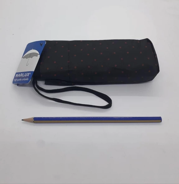 Mini Cepboy Şemsiye 17 cm  KIRMIZI SİYAH - Resim 4