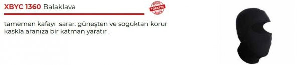 XBYC 1360 Motosiklet Bisiklet Balaklava Termal Bandana Maske Siyah - 3