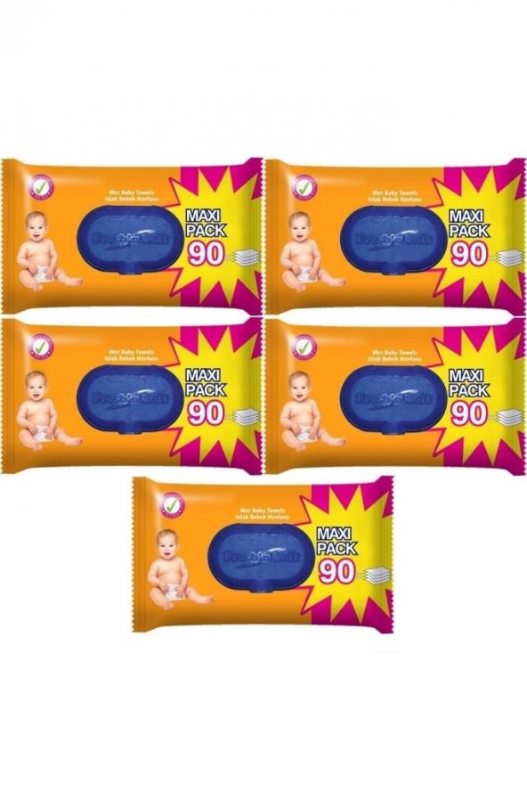 Freshn Soft Islak Havlu Mendil 90 Yaprak 5 Li Set (450 Yaprak) Plastik Kapaklı