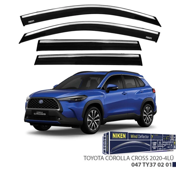 Niken Kromlu Cam Rüzgarlığı Toyota Corolla Cross 2020 ve Sonrası ile uyumlu