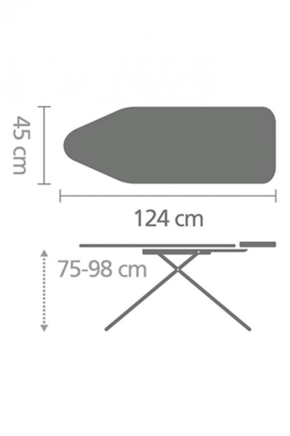 Brabantia 124x45cm (c) Buhar Kazanı Standlı Denım Black Desenli Ütü Masası - Ssuh - 7