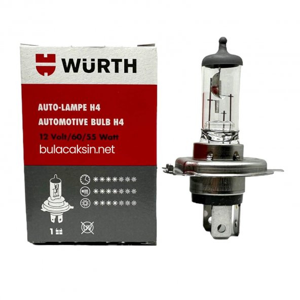 WÜRTH ÇİFT FİLAMAN FAR AMPULÜ H4-12V-60/55W