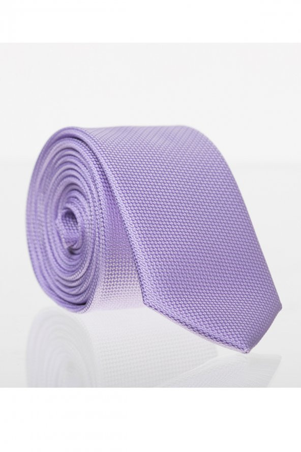 Lila Slim Fit Düz Renk Dokuma Kravat / DDK-17 ürün görseli