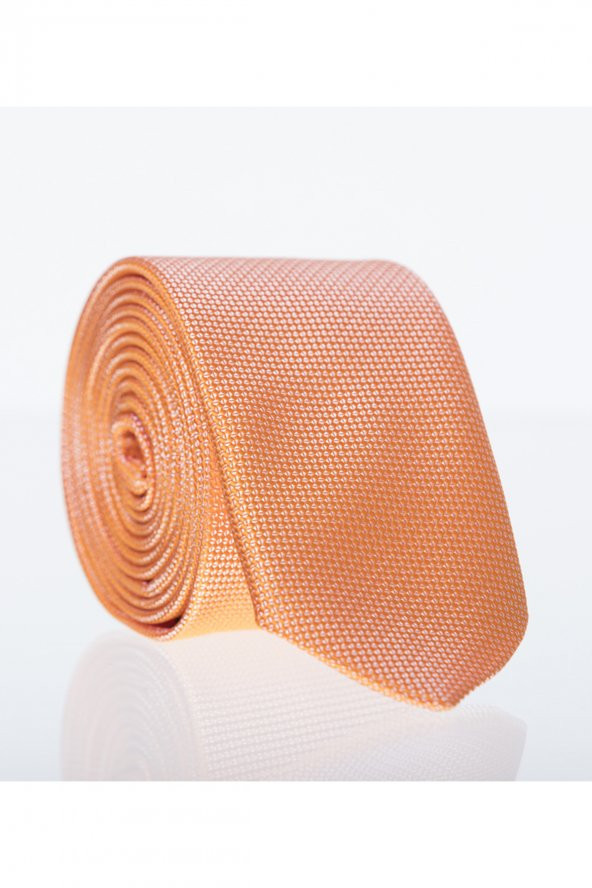 Turuncu Slim Fit Düz Renk Dokuma Kravat / DDK-54 ürün görseli