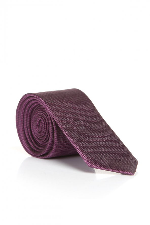 Mürdüm Slim Fit Düz Renk Dokuma Kravat / DDK-13 ürün görseli