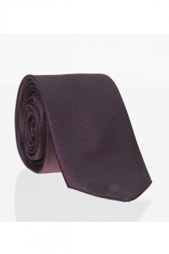 Koyu Mürdüm Slim Fit Düz Renk Dokuma Kravat / DDK-14 ürün görseli
