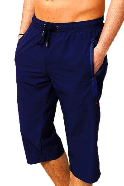 Lacivert Büyük Beden Su İtici Özellikli Diz Altı Erkek Havuz Deni ürün görseli