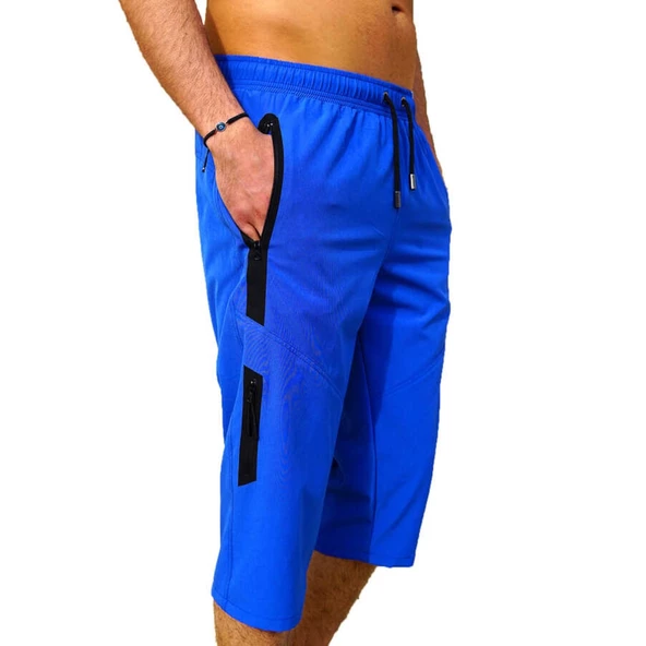 Saks Su İtici Özellikli Diz Altı Düz Renk Erkek Havuz Deniz Kapri - 12