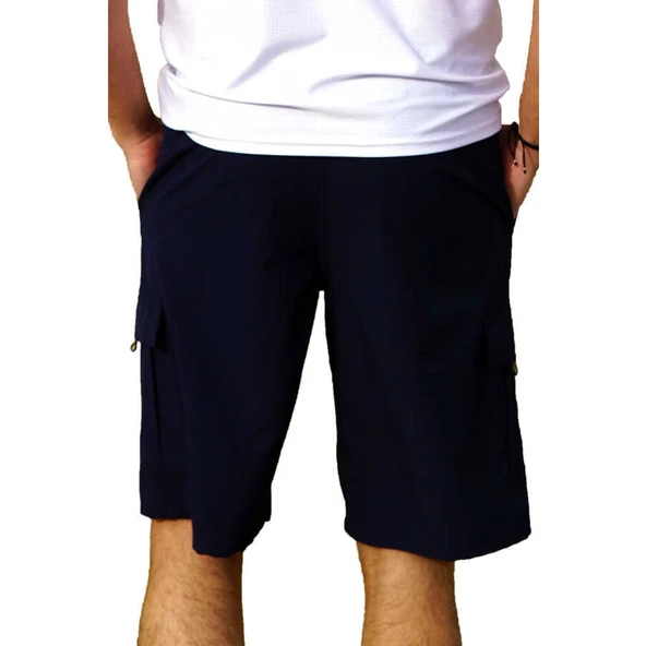 Lacivert Büyük Beden Kargo Cepli Model Su Itici Özellikli Erkek D - Resim 6