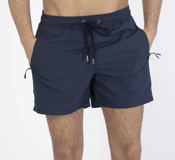 Lacivert Su İtici Özellikli Erkek Havuz Deniz Şort Mayo Basic M 001 ürün görseli
