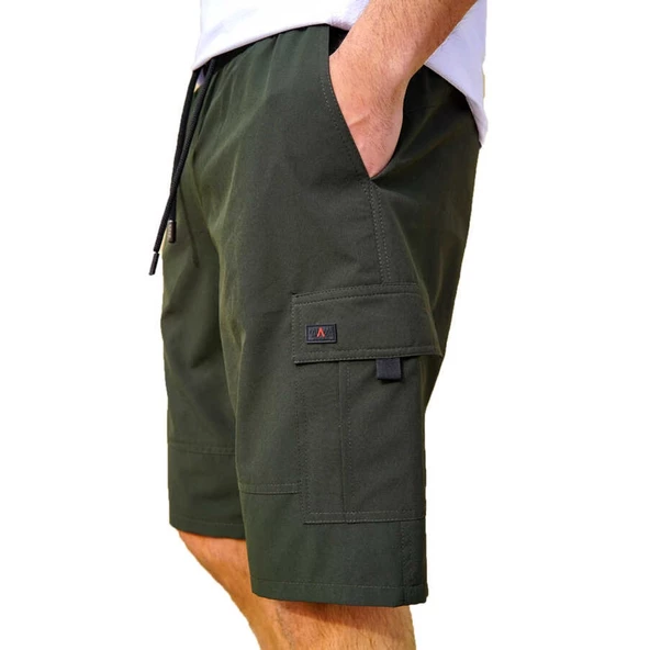 Haki Büyük Beden Kargo Cepli Model Su Itici Özellikli Erkek Deniz - Resim 4