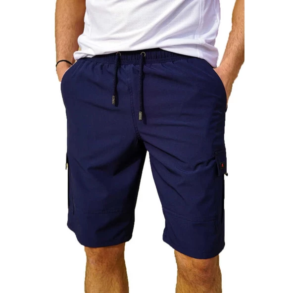 Lacivert Büyük Beden Kargo Cepli Model Su Itici Özellikli Erkek D - Resim 3