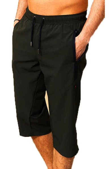 Haki Büyük Beden Su İtici Özellikli Diz Altı Erkek Havuz Deniz Ka ürün görseli