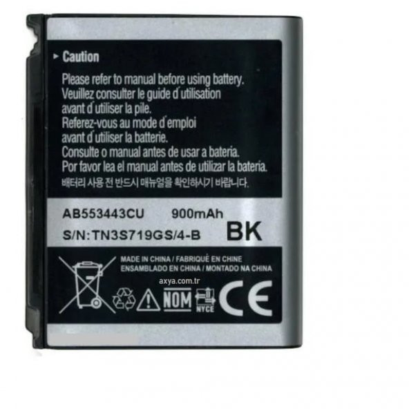 Samsung  S5233 G800 Pil Batarya AB553443CE BK
