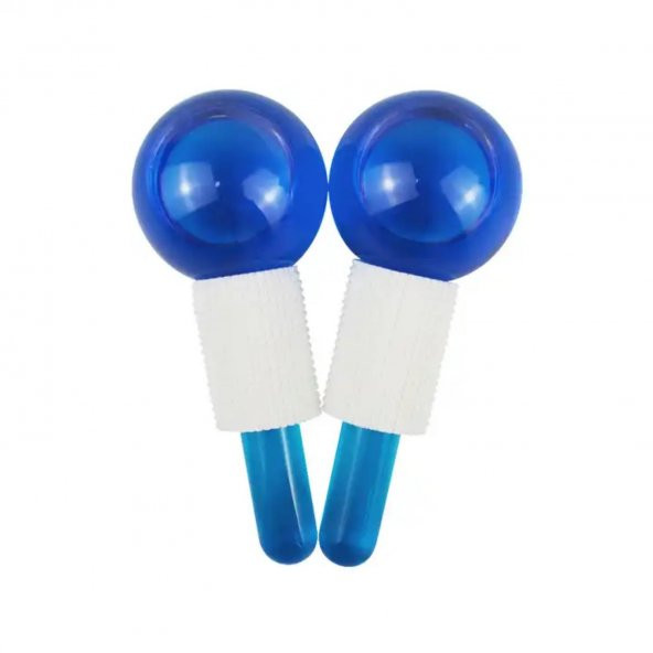 Yüz Buz Küresi ve Face Terapi Masaj İce Topu Mavi Renk - Resim 3