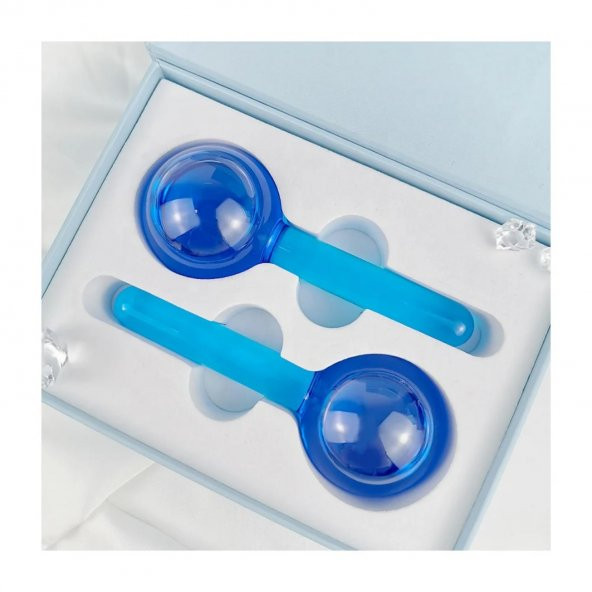 Yüz Buz Küresi ve Face Terapi Masaj İce Topu Mavi Renk - Resim 5