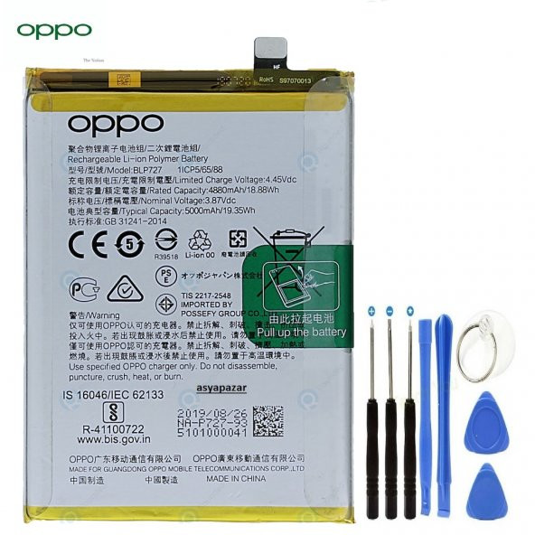 Oppo A9 2020A5 2020 Pil Batarya BLP727 + Tamir Seti