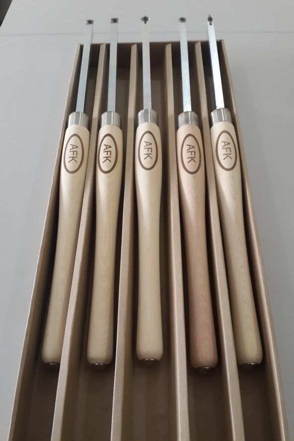 AFK Ağaç Torna Makineleri İçin Yüksek Kalite Karbür Uçlu 5li Bıçak seti - Resim 2