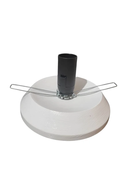 Su Kabağı Lamba Altlığı 15 Cm Çapında Düğmeli Kablolu Beyaz Renk - 2