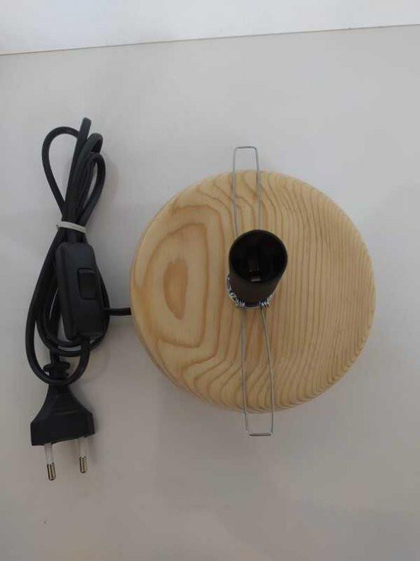 Su kabağı ve El Yapımı Lamba Altlığı Düz model Ahşap 15 CM Çap Tam Takım - 2