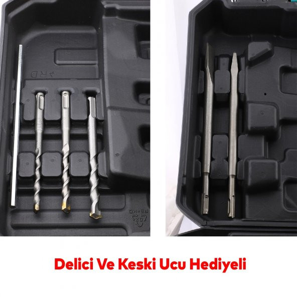 Kırıcı Delici Darbeli Matkap 1500 W Kömürlü Ahşap Metal Beton Elektropnömatik Delme Kırma Makine - 3