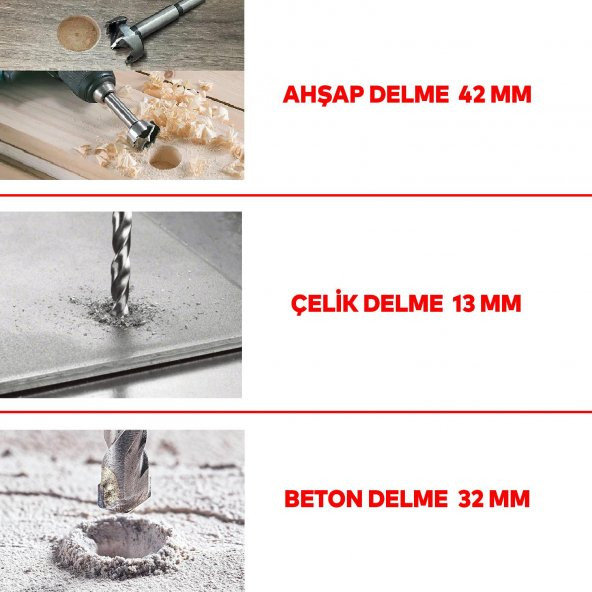 Kırıcı Delici Darbeli Matkap 1500 W Kömürlü Ahşap Metal Beton Elektropnömatik Delme Kırma Makine - 5