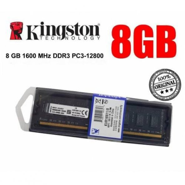 8GB 1600 MHz DDR3 PC3-12800 RAM Kutulu
