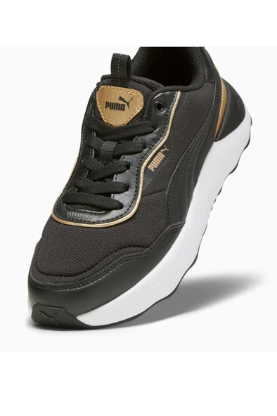 Puma Runtamed Platform Metallics 393375 01 Kadın Yürüyüş ve Koşu Ayakkabısı Siya Beyaz 36-40