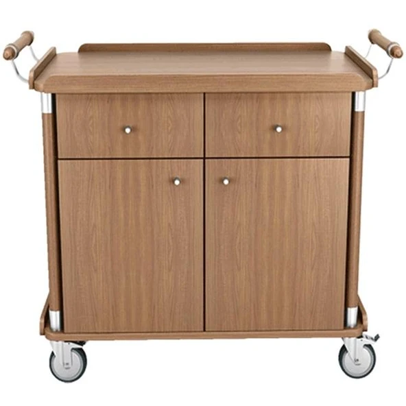 Dolaplı Ahşap Servis Arabası - Resim 2