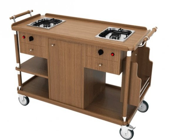 Çift Ocaklı Flambe Arabası ürün görseli