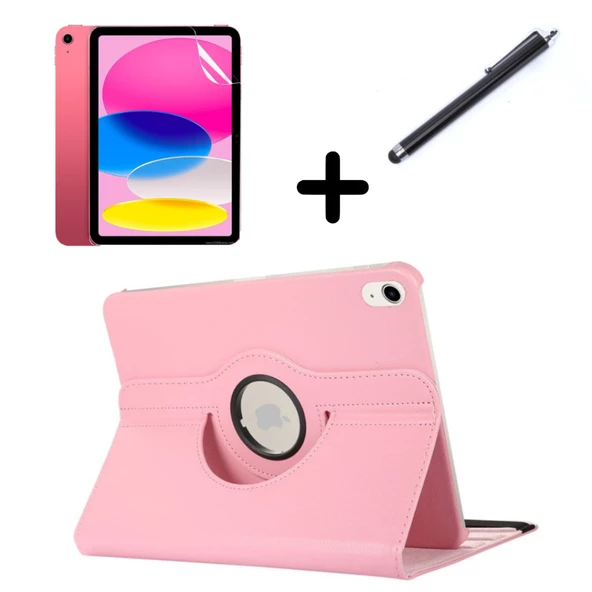 Apple iPad Air 4/5. Nesil 10.9 Kılıf Dönen Tablet Kilifi Ekran Koruyucu+Kalem (10.Nesil Değildir) - 8