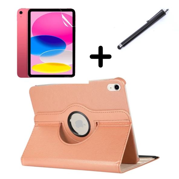 Apple iPad Air 4/5. Nesil 10.9 Kılıf Dönen Tablet Kilifi Ekran Koruyucu+Kalem (10.Nesil Değildir) - 2