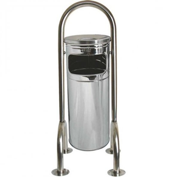DÖRT AYAKLI BAHÇE TİPİ ÇÖP KOVASI KROM PLX-3560-0