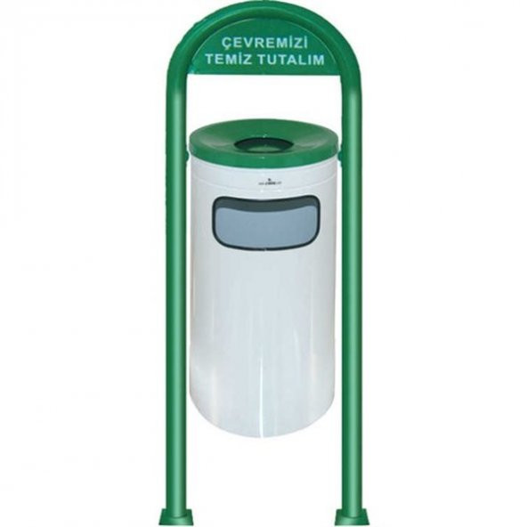 ÇİFT AYAKLI BAHÇE TİPİ ÇÖP KOVASI BOYALI PLX-3560-8 ürün görseli