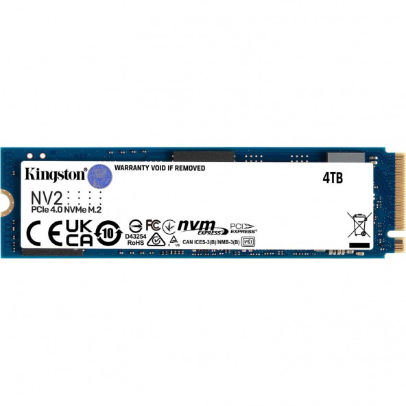 Kingston NV2 4TB 3500/2800MB/s PCIe NVMe M.2 SSD Disk SNV2S/4000G - Resim 1