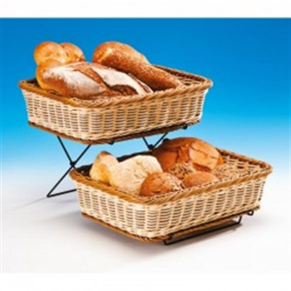 2 KATLI TELLİ STANDLI HASIR SEPET