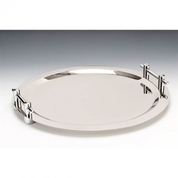 ÇELİK KULPLU YUVARLAK SERVİS   TEPSİ ürün görseli