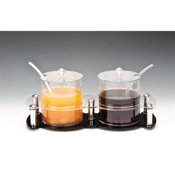 POLYCARBONAT 2'Lİ SOSLUK REÇELLİK METAL AYAKLI AKR.STA ürün görseli