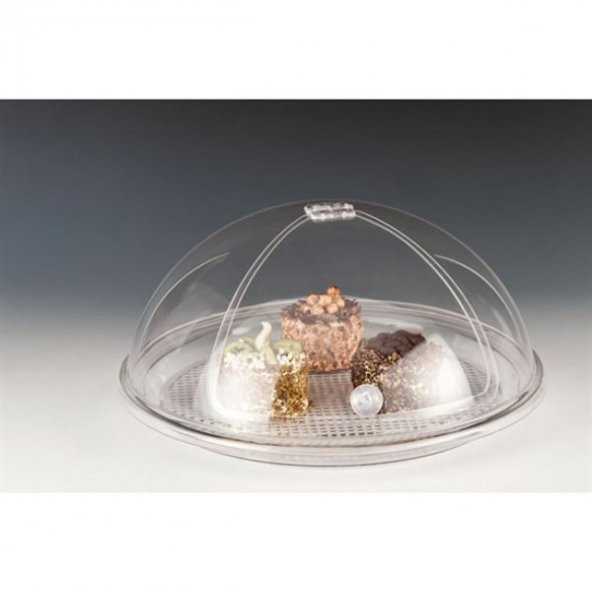 POLYCARBONAT ALTLI YUVARLAK ÜÇGEN KAPAKLI FANUS ürün görseli