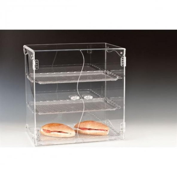 3 KATLI KAPAKLI,POLYCARBONAT TEPSİLİ TEŞHİR STANDI ürün görseli