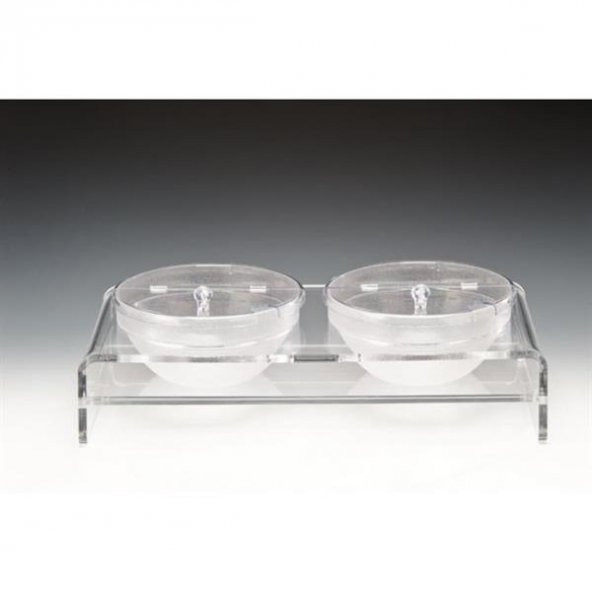 2'Lİ 23 CM POLYCARBONAT KASELİ,KALIN TEŞHİR STANDI - Resim 2