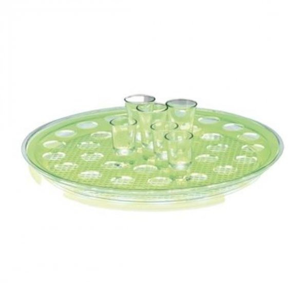 42 CM YUVARLAK POLYCARBONAT TEPSİLİ, 35'Lİ ŞAT SERVİSİ - Resim 2