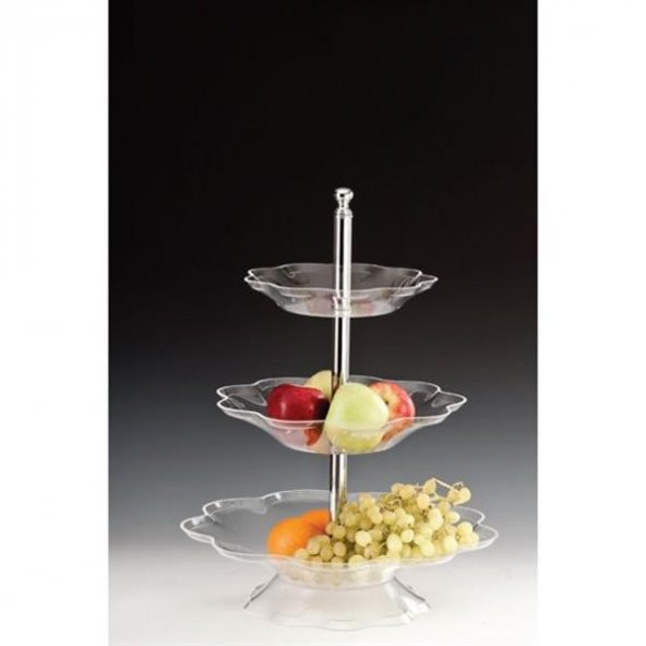 3 KATLI PAPATYA MODEL AKRİLİK STAND (ŞEFFAF) - 2