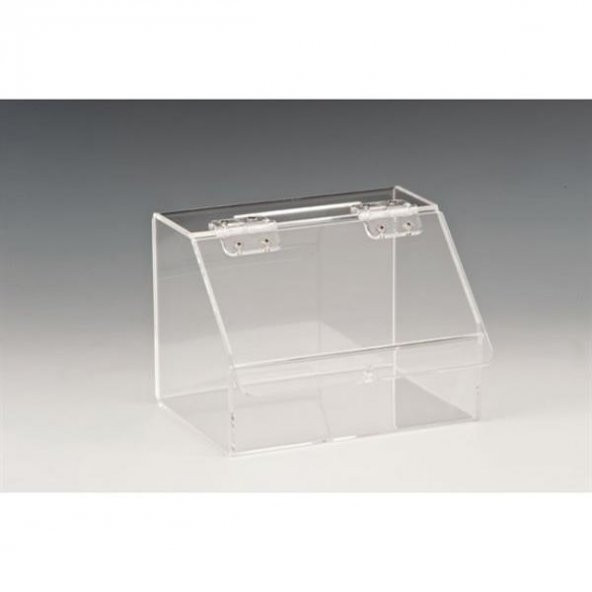 AKRİLİK BAHŞİŞ KUTUSU ŞEFFAF-SİYAH - Resim 2