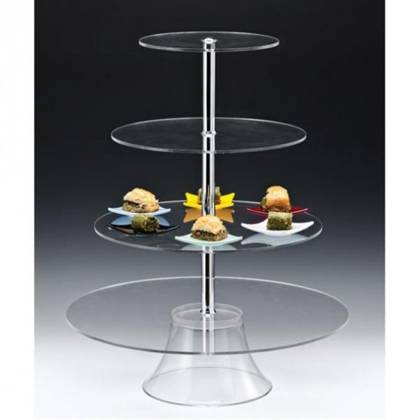 4 KATLI YUVARLAK AKRİLİK TEŞHİR STANDI ürün görseli