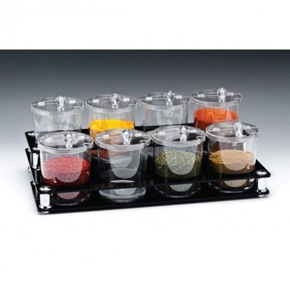 AKRİLİK STANDLI PC SOSLUK REÇELLİK  BAHARATLIK/8 Lİ ürün görseli