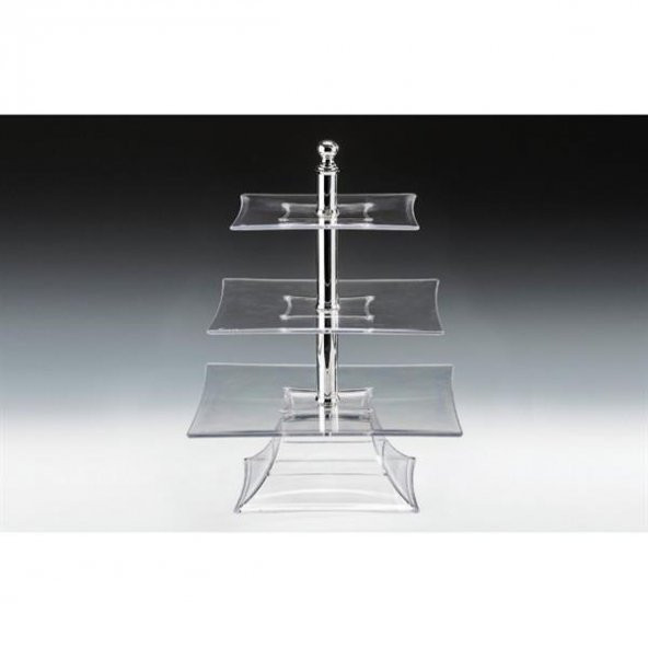 POLYCARBONAT TEPSİLİ 3  KATLI TEŞHİR STANDI(20-25-30 CM ) ürün görseli