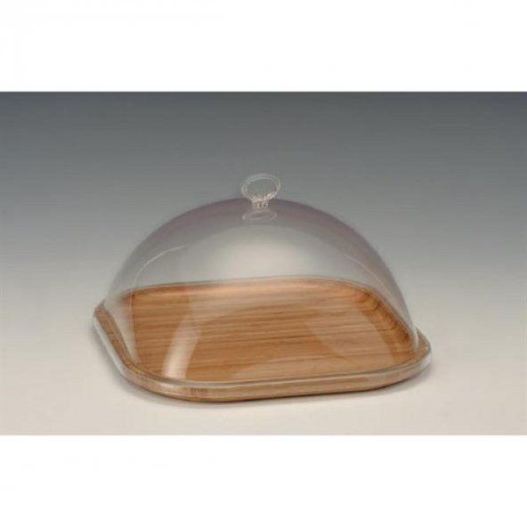 AHŞAP ALTLI AKRİLİK KAPAKLI FANUS 25*25 CM