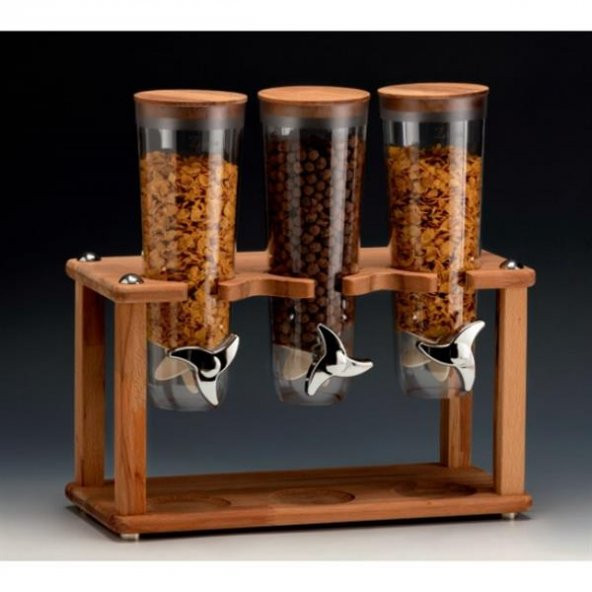3'LÜ STANDLI AHŞAP CORNFLEKS ALETİ